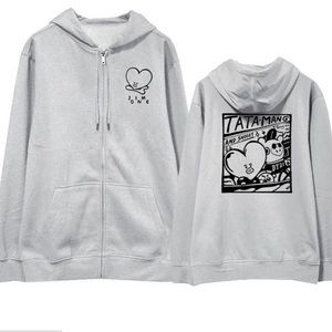 Tata Mang and Shooky BT21 Zip Hoodie***UNISEX***